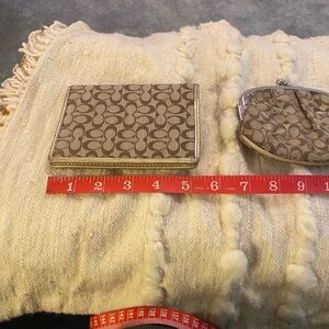 Brown Patterned Wallet and Coin Purse Set